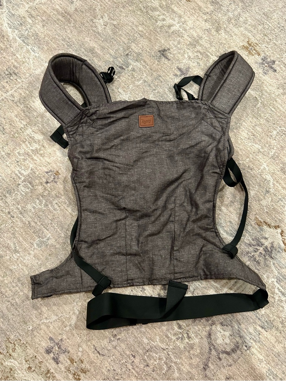 NEW Happy! Original Carrier Linen Charcoal Gray 7-45 lbs Soft Structured